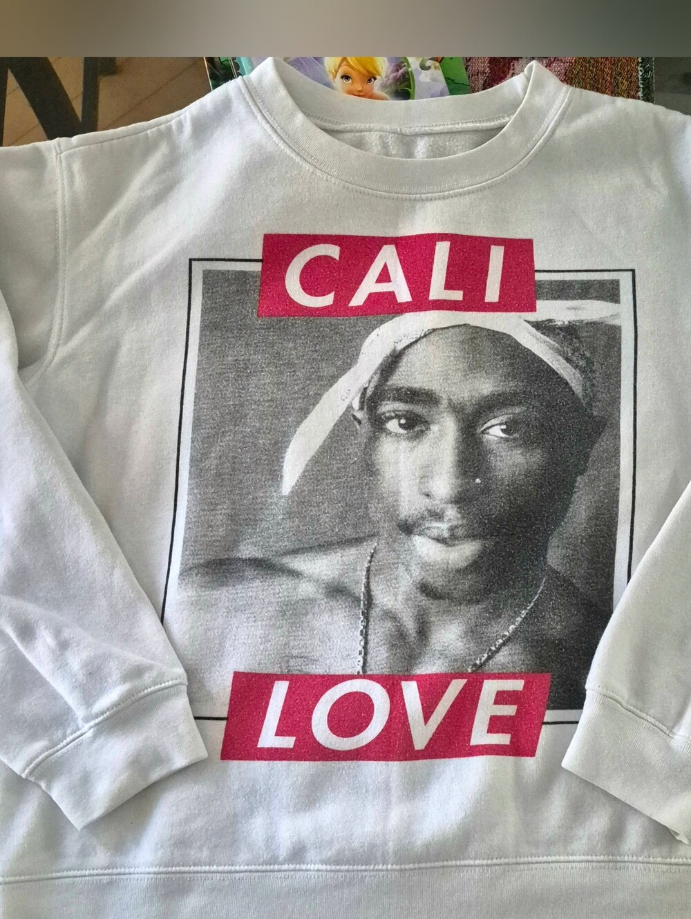 Tupac "California Love" Graphic Crewneck Cotton Sweatshirt Women's M